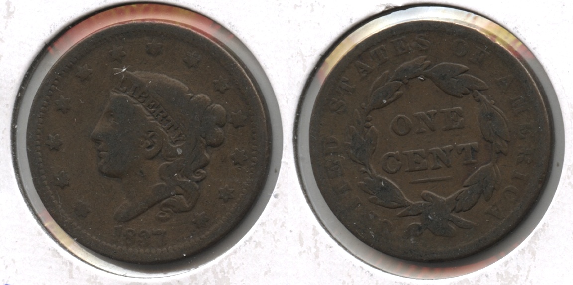 1837 Coronet Large Cent VG-8 #n