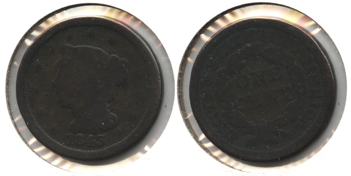 1843 Coronet Large Cent G-4 #c