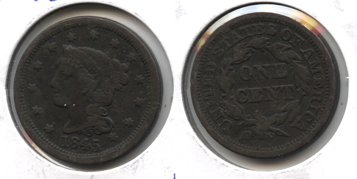 1845 Coronet Large Cent Fine-12 #k