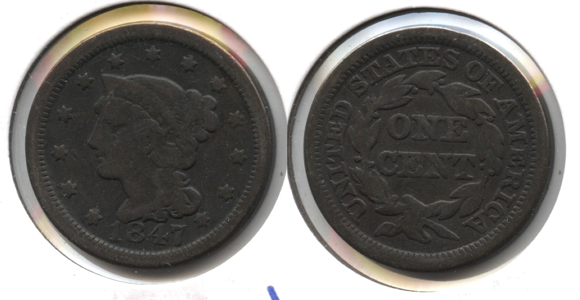1847 Coronet Large Cent VG-8 #e