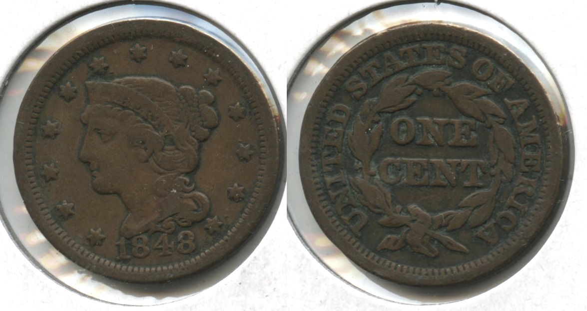 1848 Coronet Large Cent Fine-12 #ac