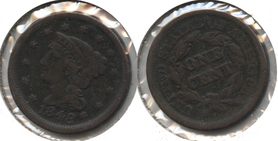 1848 Coronet Large Cent Fine-12 #k