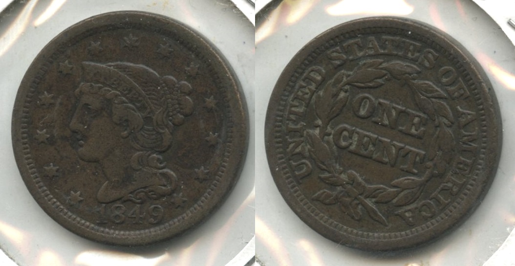 1849 Coronet Large Cent Fine-12 #p