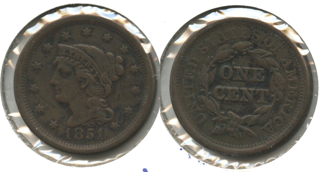 1851 Coronet Large Cent VF-20 #o