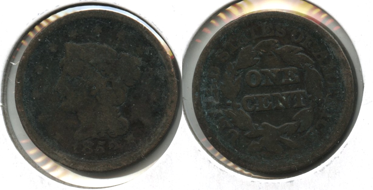 1852 Coronet Large Cent AG-3+ #a