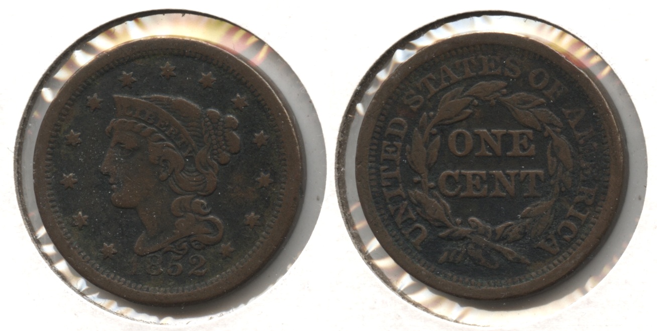 1852 Coronet Large Cent VF-20 #j Dark