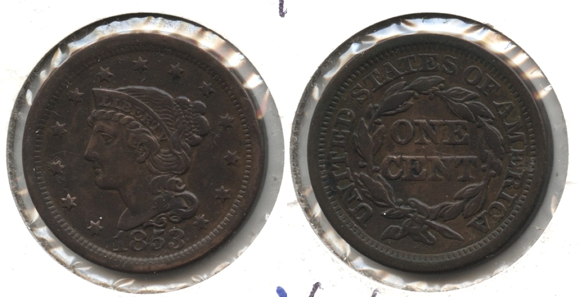 1853 Coronet Large Cent EF-40 #d