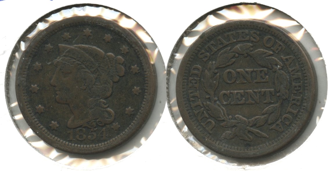 1854 Coronet Large Cent Fine-12 #t