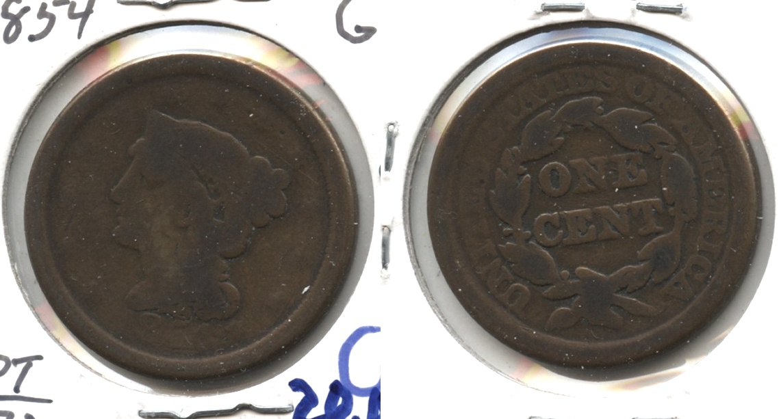 1854 Coronet Large Cent Good-4 #c