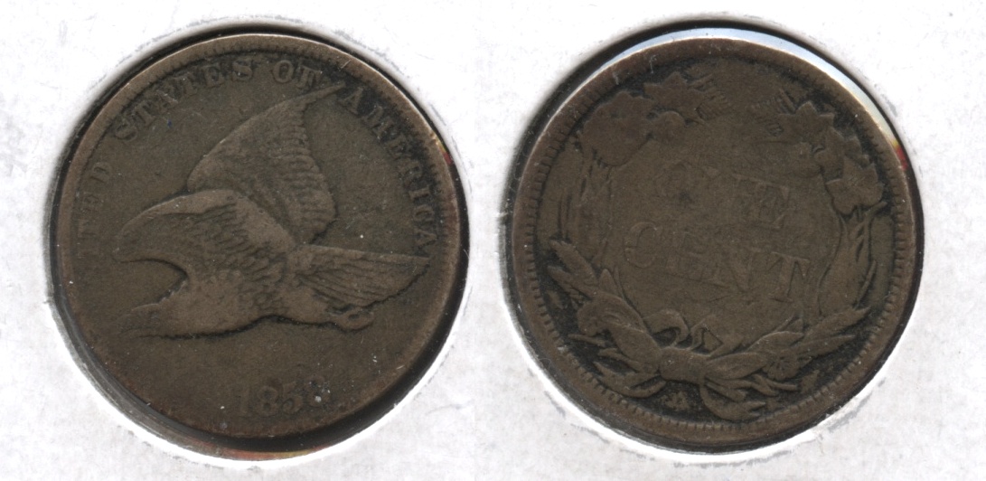 1858 Small Letters Flying Eagle Cent Fine-12 #ad