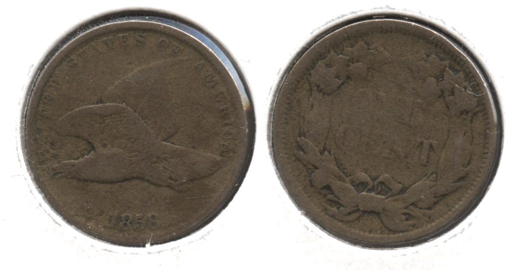 1858 Small Letters Flying Eagle Cent Fine-12 #af