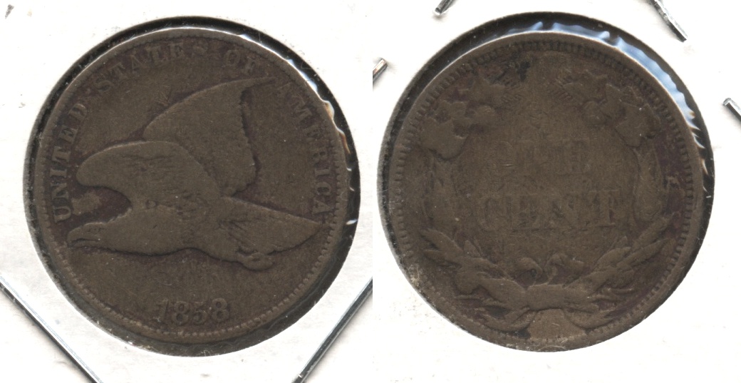 1858 Small Letters Flying Eagle Cent VG-8 #aj