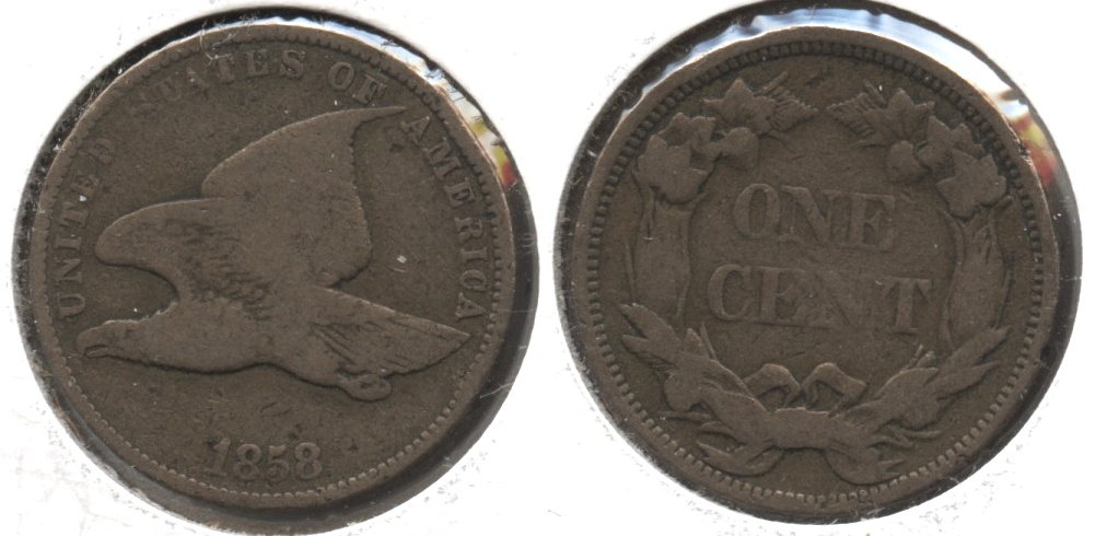 1858 Small Letters Flying Eagle Cent VG-8 #z