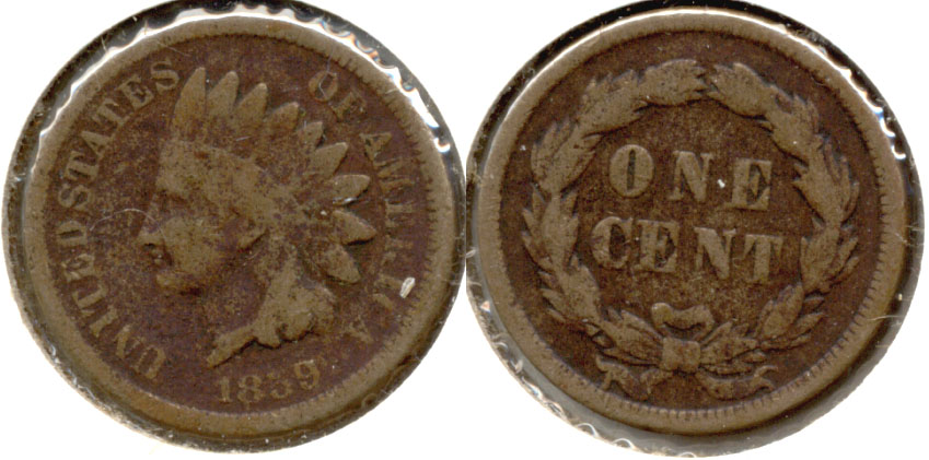 1859 Indian Head Cent Good-4 w Bit Dark