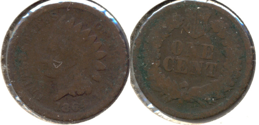 1864 Bronze Indian Head Cent AG-3 n Verdigris