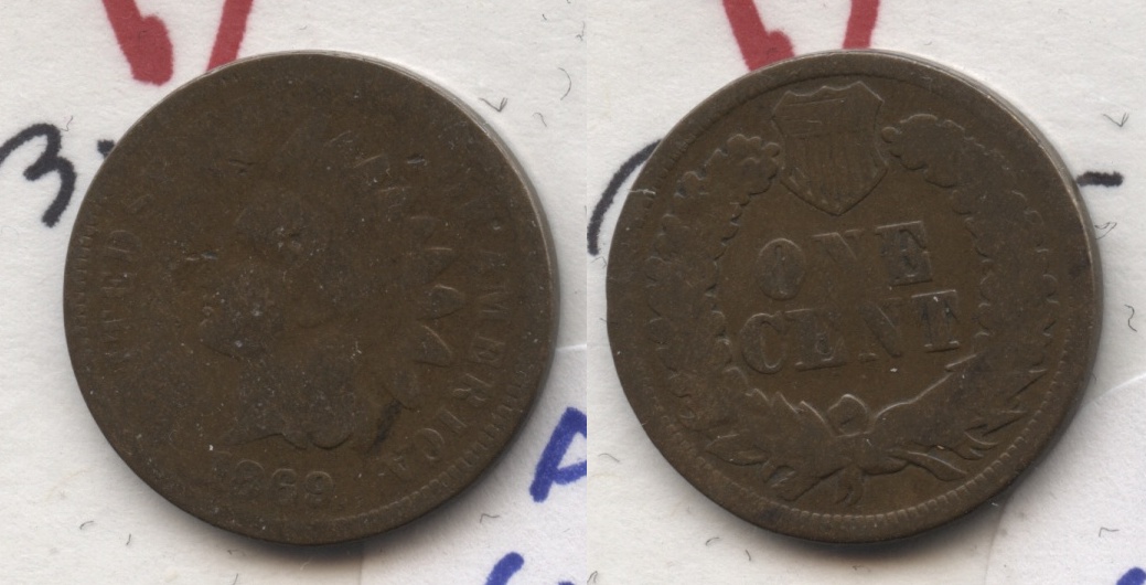 1869 Indian Head Cent AG-3 #k