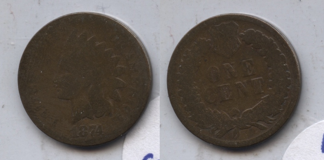 1874 Indian Head Cent AG-3 #ab