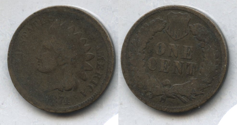 1874 Indian Head Cent AG-3 #ag