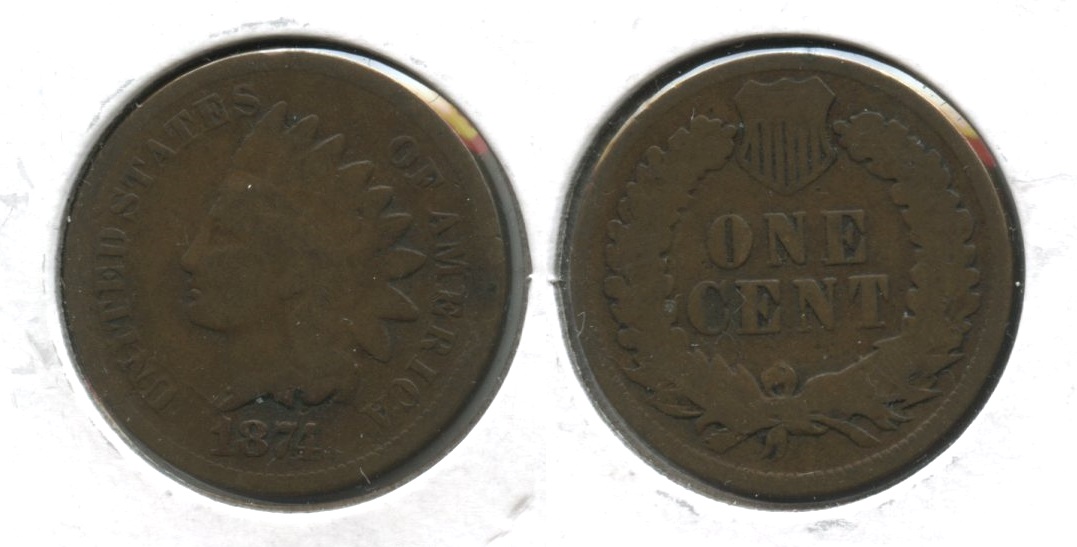1874 Indian Head Cent Good-4 #bc