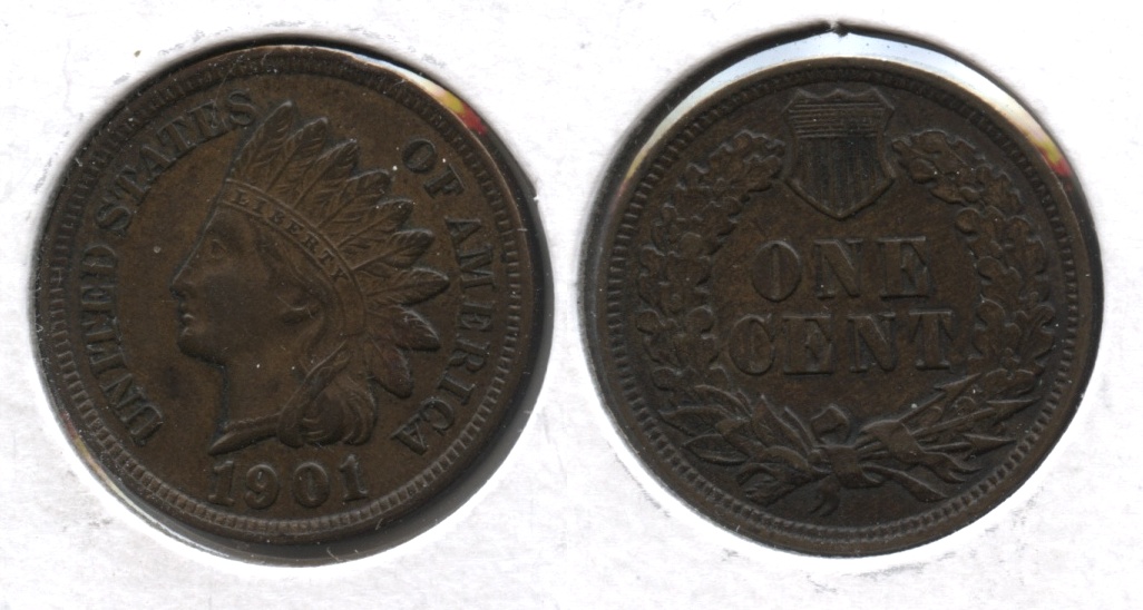 1901 Indian Head Cent AU-50 #k