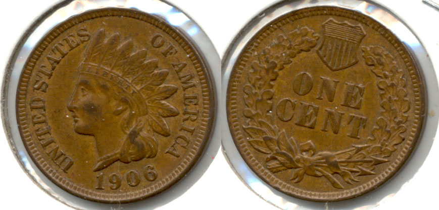 1906 Indian Head Cent AU-50 a