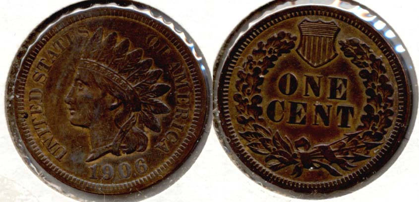1906 Indian Head Cent AU-55 e