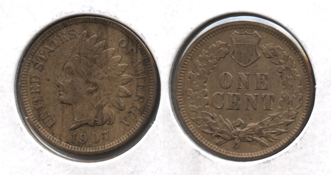 1907 Indian Head Cent AU-50 #ab