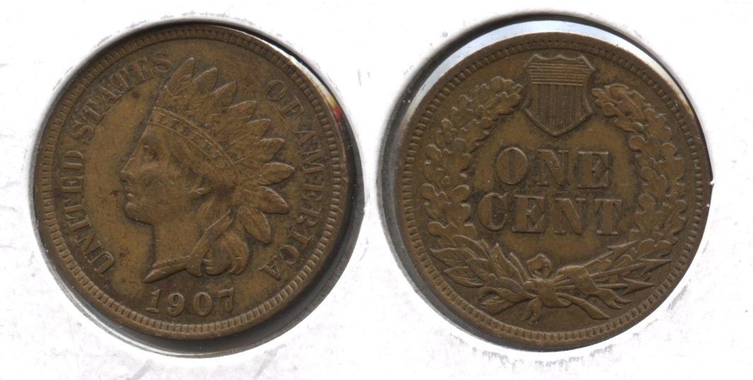 1907 Indian Head Cent AU-50 #z