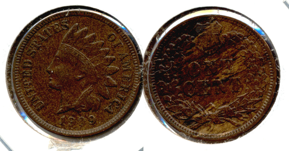 1909 Indian Head Cent AU-50 j