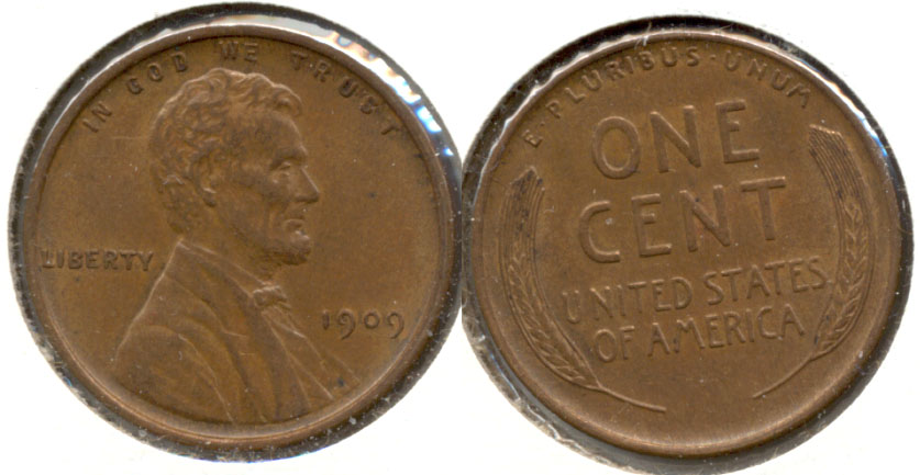 1909 Lincoln Cent AU-55 aa