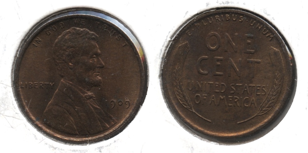1909 Lincoln Cent MS-63 Red Brown #p