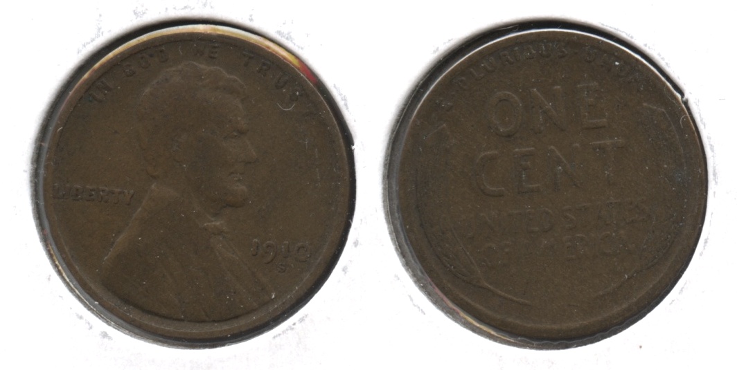 1910-S Lincoln Cent Fine-12 #m