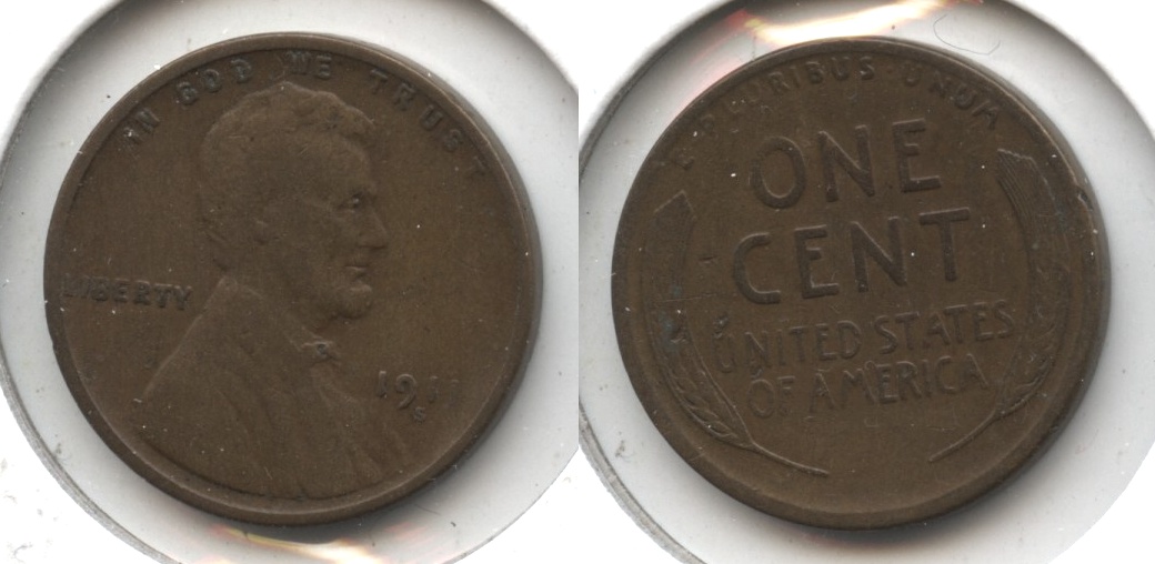 1911-S Lincoln Cent Fine-12 #c