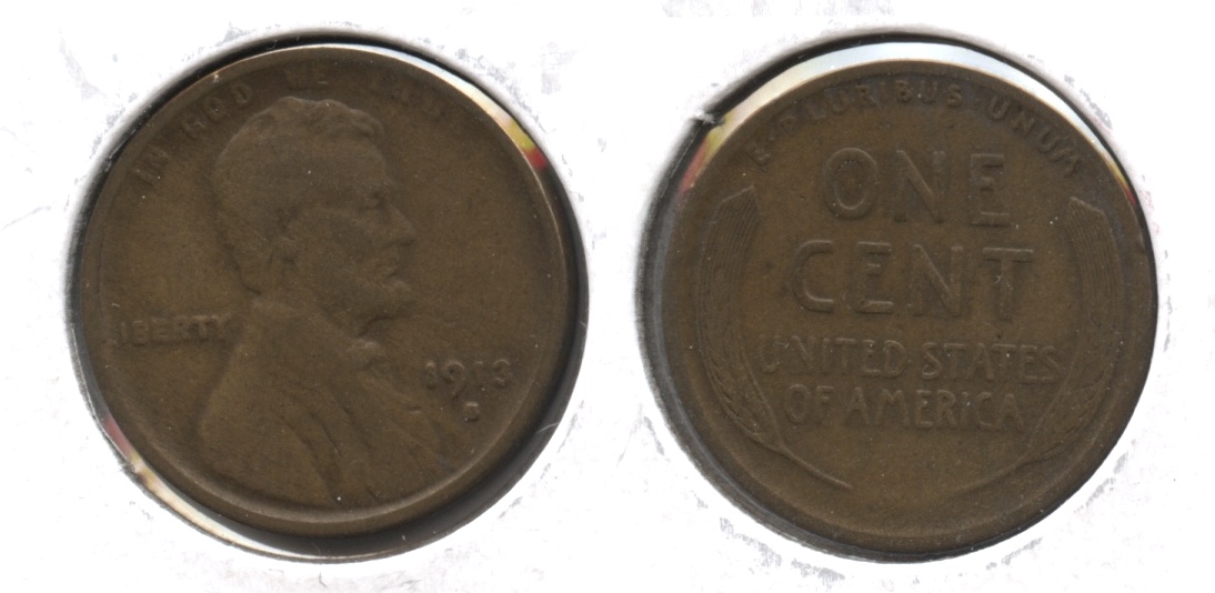1913-S Lincoln Cent Fine-12 #u