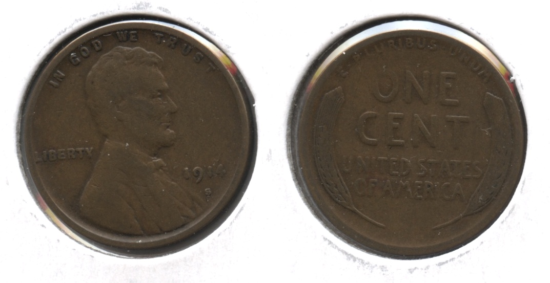 1914-S Lincoln Cent Fine-12 #t