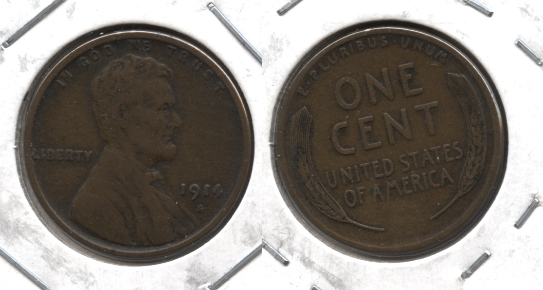 1914-S Lincoln Cent Fine-12 #x