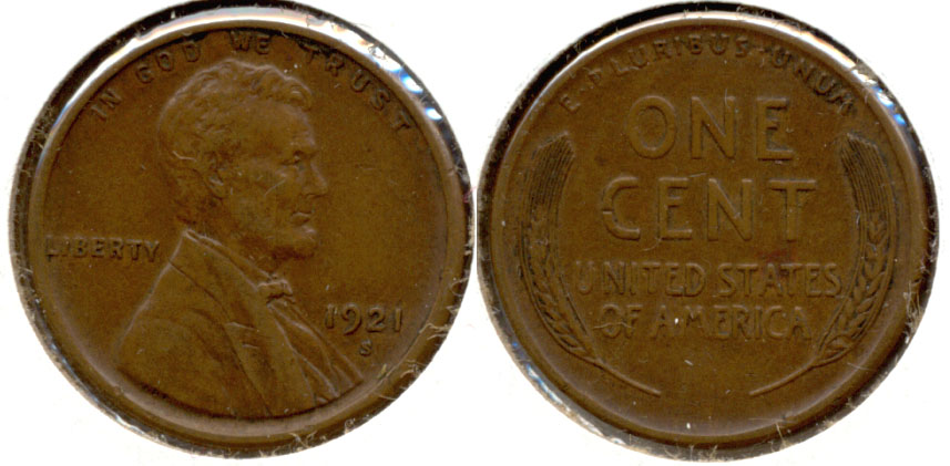 1921-S Lincoln Cent EF-40 c