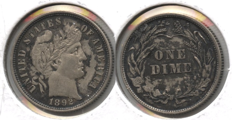 1892 Barber Dime MS-60