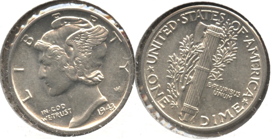 1943 Mercury Dime MS-60 #q