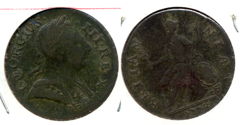 1773 Great Britain Half Penny VF-20