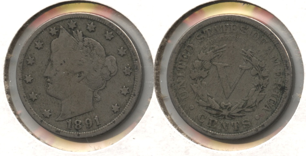 1891 Liberty Head Nickel VG-8 #k
