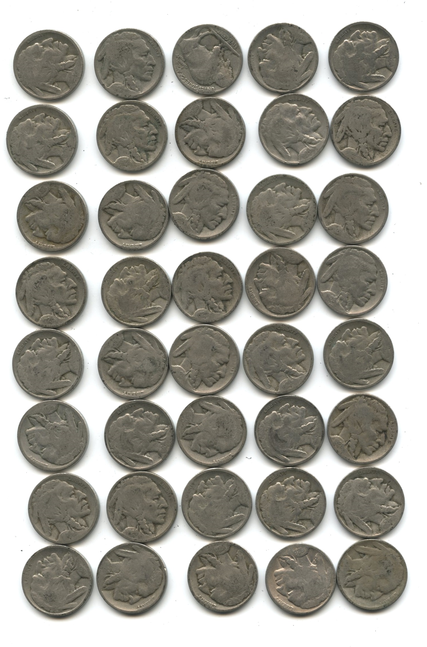 1926-D Buffalo Nickel AG-3 Roll #b