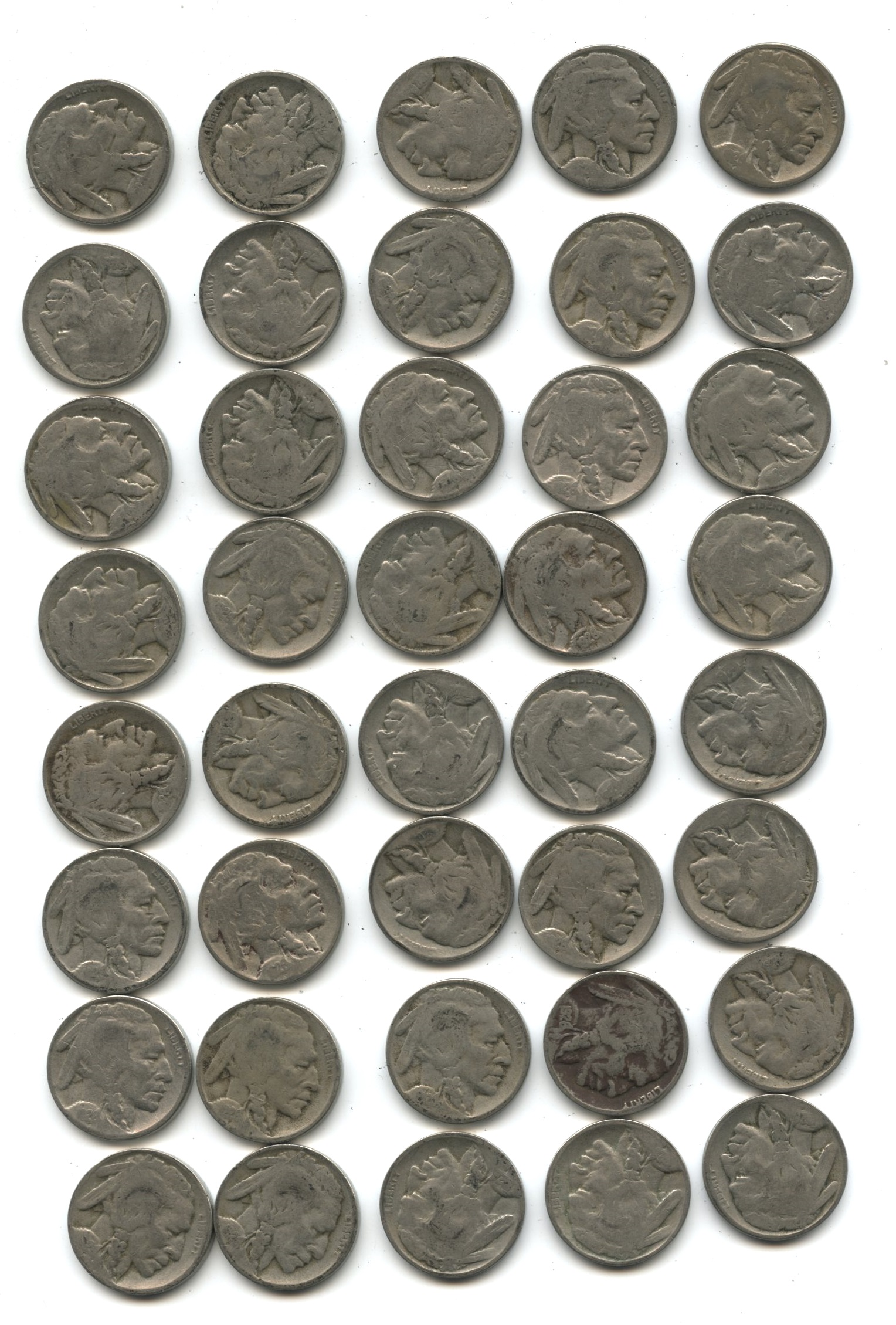 1926-D Buffalo Nickel AG-3 Roll #d