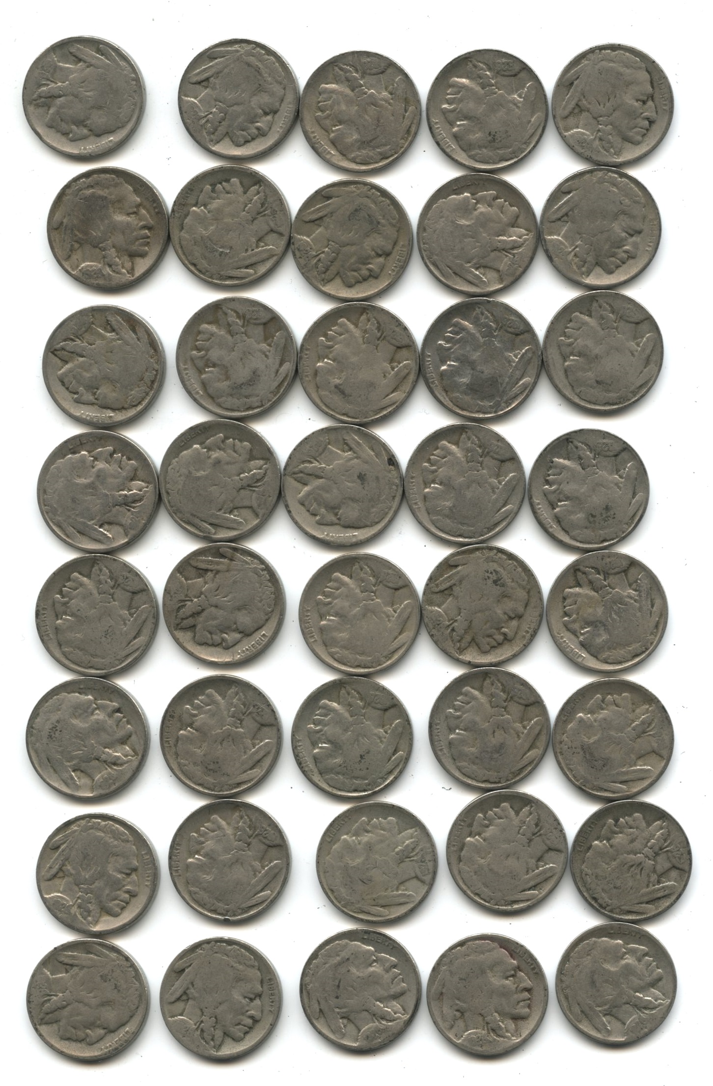 1926-D Buffalo Nickel AG-3+ Roll #k