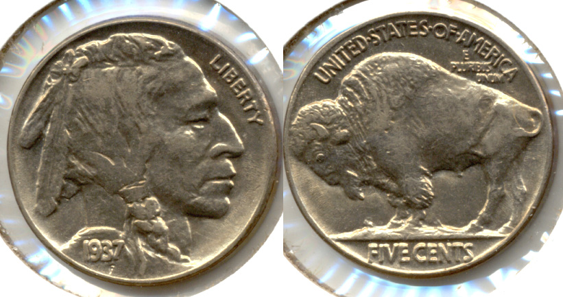 1937 Buffalo Nickel AU-55 j