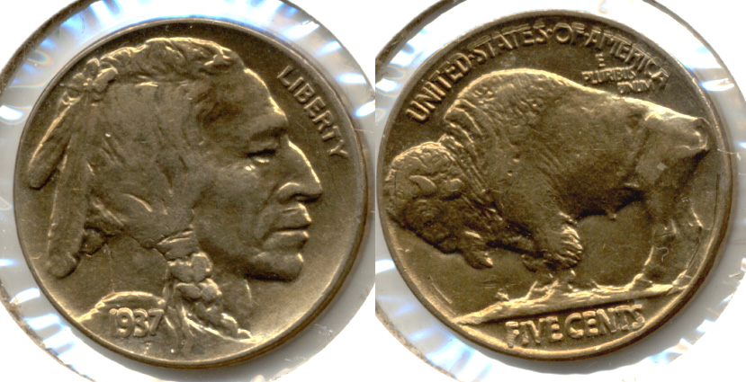 1937 Buffalo Nickel AU-55 r