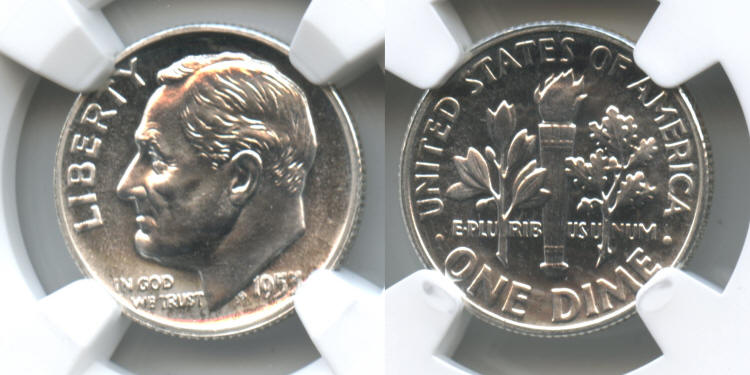 1953 Roosevelt Dime NGC Proof-67 small